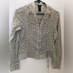 Women's pale sage vintage Floral Top